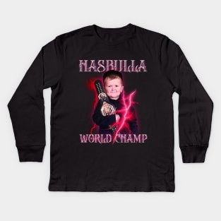 Hasbulla WORLD CHAMPION Kids Long Sleeve T-Shirt